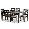 Baxton Studio Mael Sand Upholstered and Espresso Wood 7-Piece Dining Set 166-10533-10519